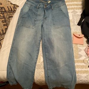 Seven high waisted wide legged cropped jeans